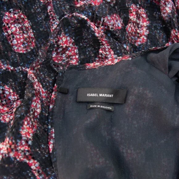 ISABEL MARANT Dress Women 38/6 Talia Twist Front Silk Draped Half Button Up Back - Picture 9 of 13